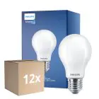 Lot 12x Philips Master LED E27 Poire Filament Dépolie 10.5W 1521lm - 922-927 Dim To Warm | Meilleur Rendu Des Couleurs - Dimmable - Équivalent 100W